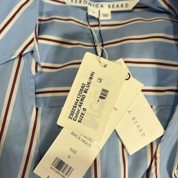 Veronica Beard Afton Draped Shirtdress size size 0 $498 NEW - Picture 10 of 10